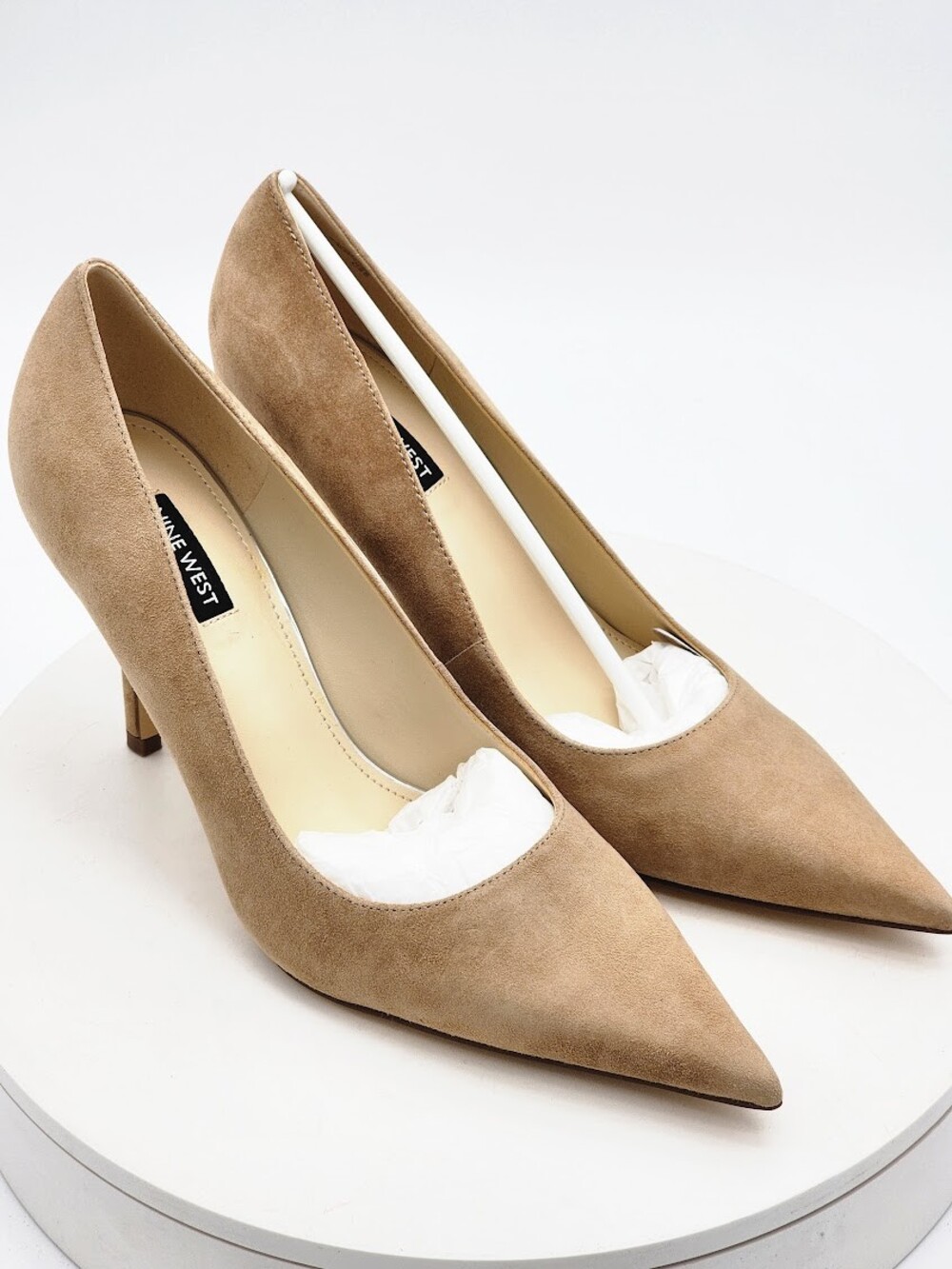 Nine West Gemmha Taupe Pointed Toe Pumps Women’s Size 9.5M Suede Heels